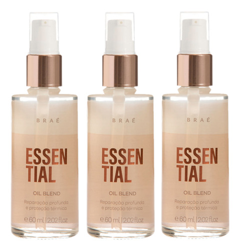 Kit Braé Essential Oil Repair - Óleo 60 Ml (3 Unidades)