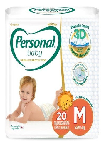 Fralda Descartável Personal Premium Jumbo M 20un