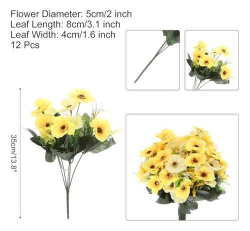 Flores Artificiales Meccanixity 12 Ramos, Flores De Hortensi