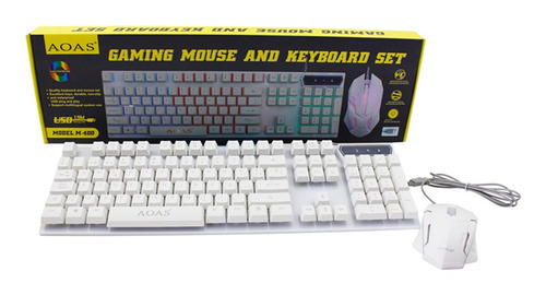 Kit Gamer Rgb Teclado Mouse Usb Luz Led Rainbow 3200dpi Aoas