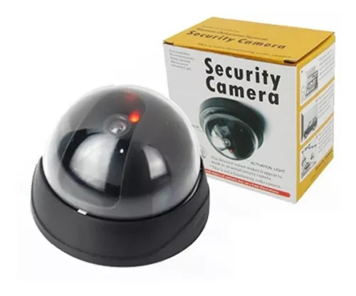 Cámara de seguridad falsa de 1 pieza, cámara domo de hemisferio simulado  para interior/exterior impermeable con luz LED roja intermitente para  negocio