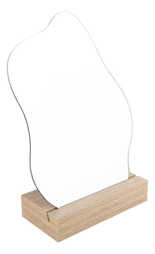 Espejo April Forma Irregular Base Madera