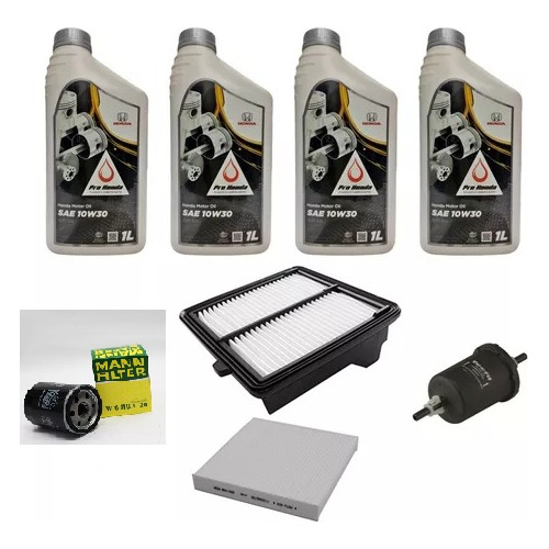 Kit Troca De Óleo 10w30 Honda E Filtros Fit / City Completo