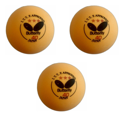 Set X3 Pelotas Ping Pong Butterfly Profesionales - Sanz