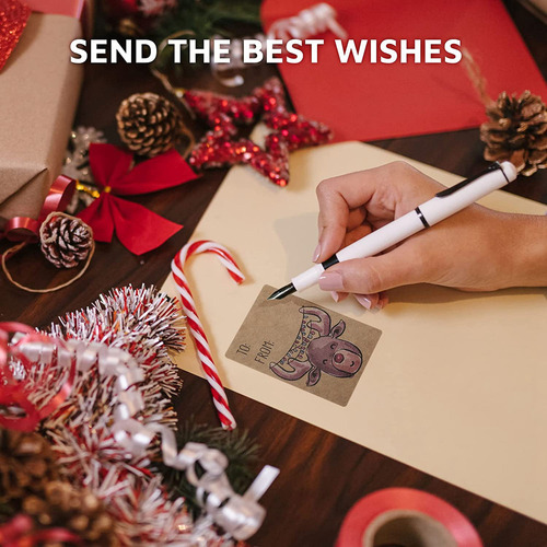 Bx Etiquetas De Regalo De Feliz Navidad, 250 Unidades De 2