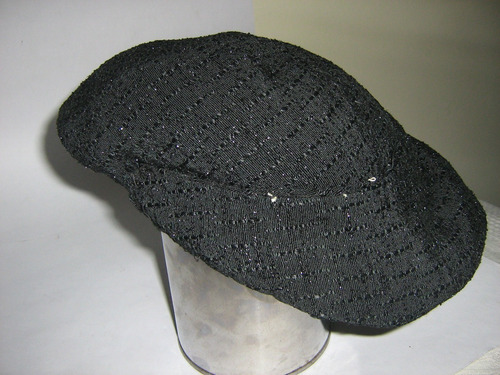Sombrero Antiguo - Casquete Negro Con Brillos
