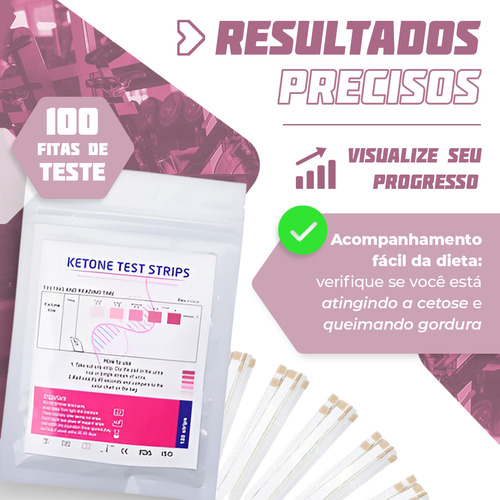 100 Fitas Para Teste De Cetose Dieta Cetogênica Low Carb