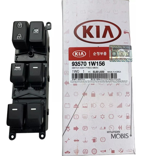 Kia Rio Spice Switch Elevavidrios Conductor Original 18 Pine