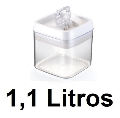 Conjunto 6 Potes Herméticos Acrílico 1,1 Litros Injeplastec