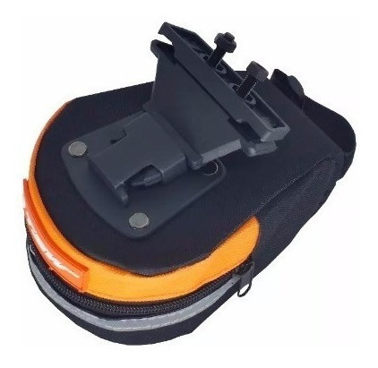 Imagem 2 de 3 de Bolsa De Selim Tsw Mod 04 Preta Laranja Refletivel Canote