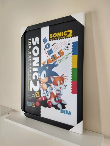 Quadro Sonic The Hedgehog 2 Br - Mega Drive - 33 X 45 Cm