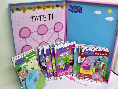Peppa Pig - Mi Primera Biblioteca 8 Libros+ Pizarra+cd+ Caja