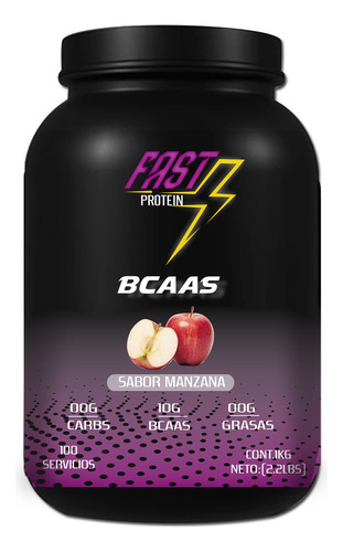 Aminoácidos Bcaas Fast Protein 1 Kg Sabores 100 Servicios Manzana