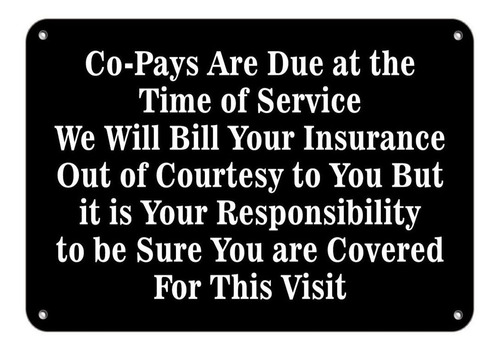 Co-pays Due Tiempo Servicio Will Bill At Cortesia Aluminio