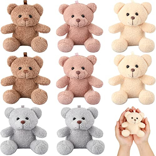 8 Pcs Plush Bears 4 Inch Mini Bear Stuffed Animal Toys ...