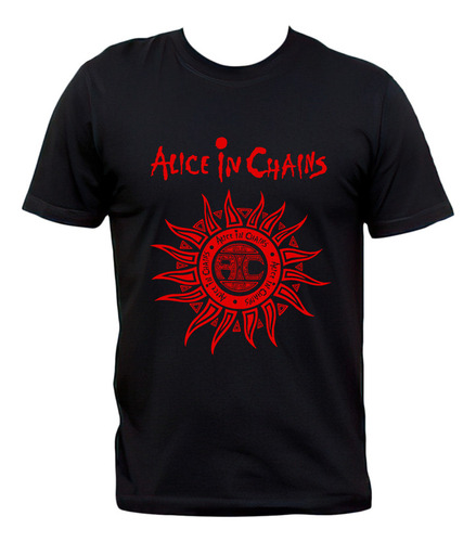 Remera Negra Alice In Chains Sol Grunge 100% Algodón