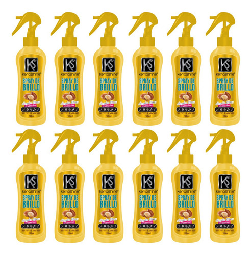 Kerashine Sílica Spray Argan+keratina Gloss 120 Ml - 12 Pz