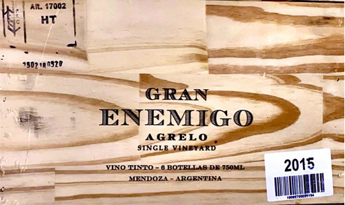 Vino Gran Enemigo Agrelo Cabernet Franc 2015 Última Caja X 6