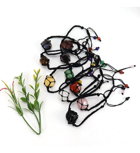 Pulsera De Hilo De Jade Negro Hecha A Mano