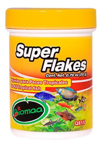 5 Alimento Para Peces Tropicales Super Flakes 20g