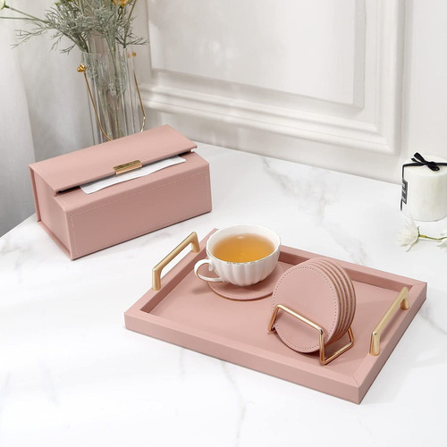 Posavasos Absorbentes De Cuero Pu Juego De Posavasos De Mesa