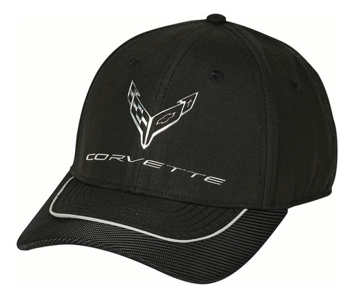 Gorro Corvette C8 Emblema Banderas Cruzadas Cromadas Gorra