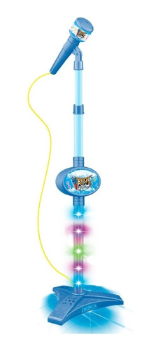 Microfone Infantil Brinquedo Pedestal C/ Luz Conecta Celular