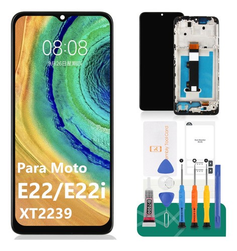 Para Motorola Moto E22 Pantalla Táctil Lcd Con Marco