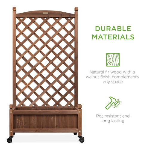 Best Choice Products Maceta De Madera De 60 Pulgadas Y Enrej