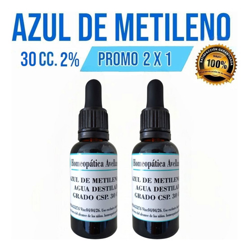 Promo 2x1 + Envio Gratis! 2% Azul De Metileno Grado Usp 30cc
