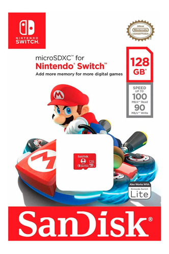Memoria Para Nintendo Switch Original Mario Sandisk 128 Gb