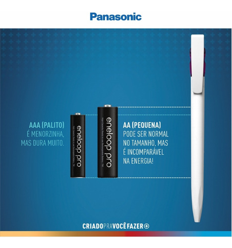 2 Cartelas De Pilhas Recarreg Eneloop Pro Pequena Aa Ct C/02