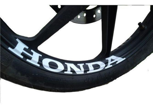 8 Adesivos Honda Branco Para Rodas De Liga Leve Motos 28x3,5