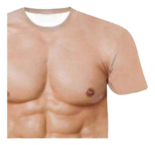 Divertida Camiseta Muscular Con Estampado Corporal En 3d Man
