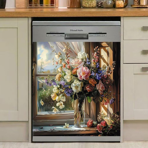 Adhesivo Magnético De Flores Coloridas Para Lavavajillas, Al