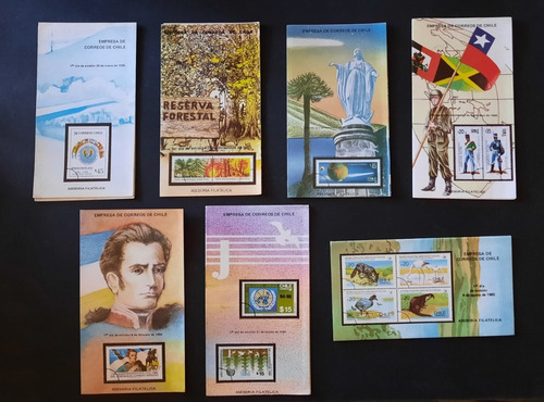 Imagen 8 de 10 de Folletos Emisión De Sellos De Chile Varios Años #2, 10 Unds.