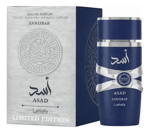 Perfume Lattafa Asad Zanzibar Limited 100ml árabe masculino genuino
