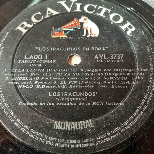 Vinilo Los Iracundos En Roma M3