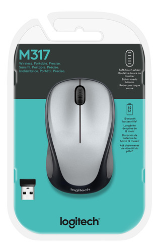 Ratón Inalámbrico Logitech M317, 2,4 Ghz, 1000 Ppp, Batería