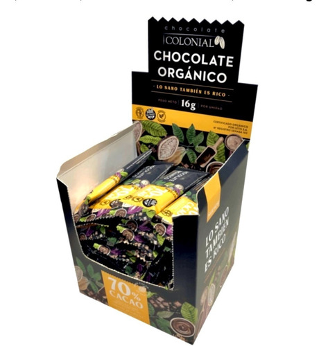 Organico Colonial 70% Cacao 16g -pack 50un-  La Golosineria