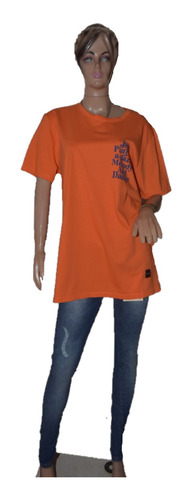 Vete Al Diablo Remera Naranja Oversise Unisex