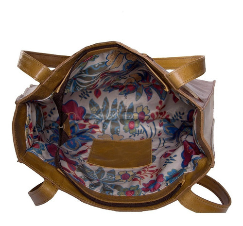 Bolsa Feminina Couro Mazuque C/ Recortes Coloridos E Forro