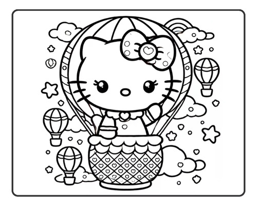 Livro Colorir Hello Kitty Capa Dura Estilo Bobbie Gods 50 Pg