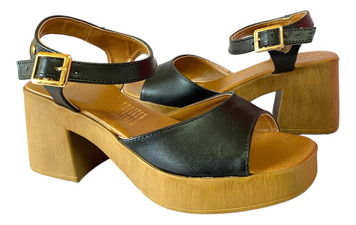 Zapatilla Plataforma Moda Casual Sandalia Tacon Confort 083