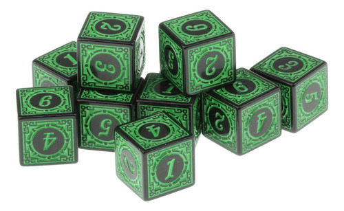 Paquete De 4-10 Dados Acrílicos De 10x De Múltiples Caras