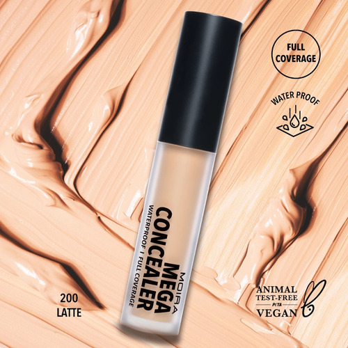 Moira Mega Concealer Corrector Alta Cobertura Waterproof 1pz Tono 200