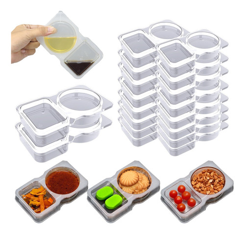 Mini Recipientes Reutilizables Para Aperitivos Con Tapa, Dob
