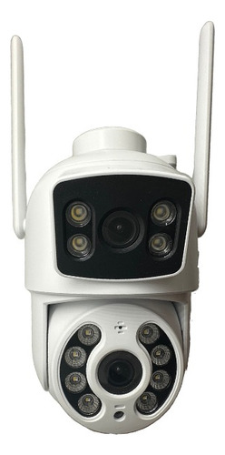 Cámara Ip Wifi 2mp 128gb Doble Cámara Ptz Exterior App Tuya Color Blanco