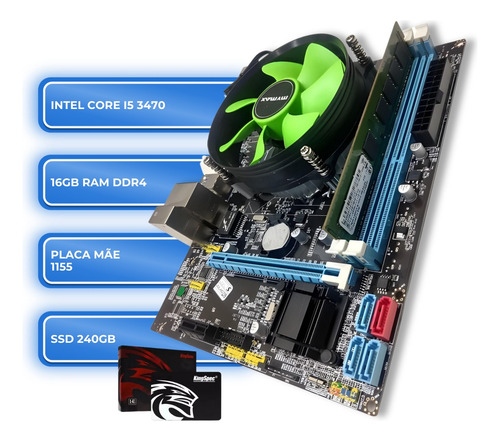 Kit I5 3470 + Placa H61 1155 + 16 Gb Ddr3 + Ssd 240 Gb