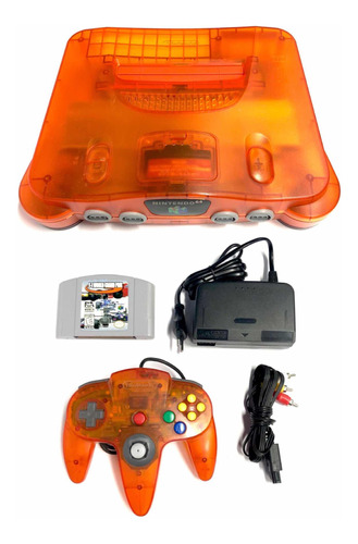 Nintendo 64 Fire Orange Ntsc + Joy Original + 220v + Juego